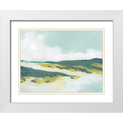 Hillside Swath II White Modern Wood Framed Art Print with Double Matting by Vess, June Erica