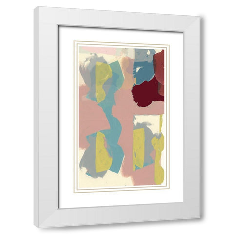Big Shapes II White Modern Wood Framed Art Print with Double Matting by Cartissi