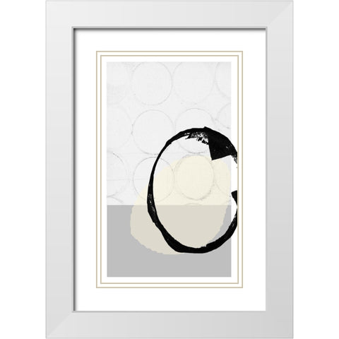 Monotone I White Modern Wood Framed Art Print with Double Matting by Cartissi
