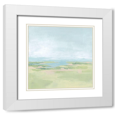 Soft Inlet I White Modern Wood Framed Art Print with Double Matting by Vess, June Erica