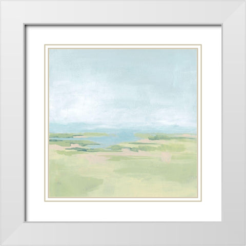 Soft Inlet I White Modern Wood Framed Art Print with Double Matting by Vess, June Erica