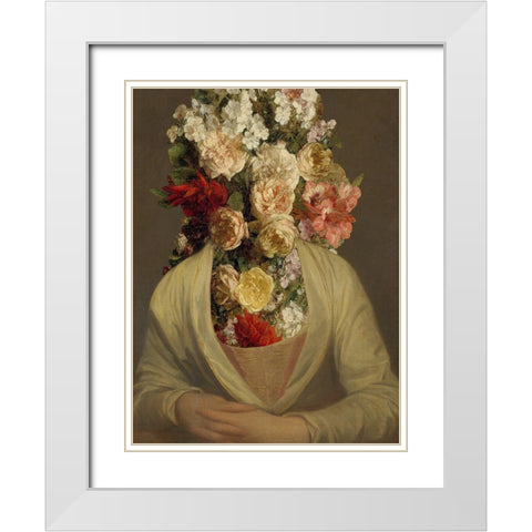 Portrait in Bloom I White Modern Wood Framed Art Print with Double Matting by Warren, Annie