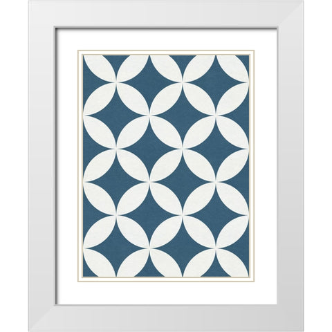 Shibori Pattern I White Modern Wood Framed Art Print with Double Matting by Green, Jacob