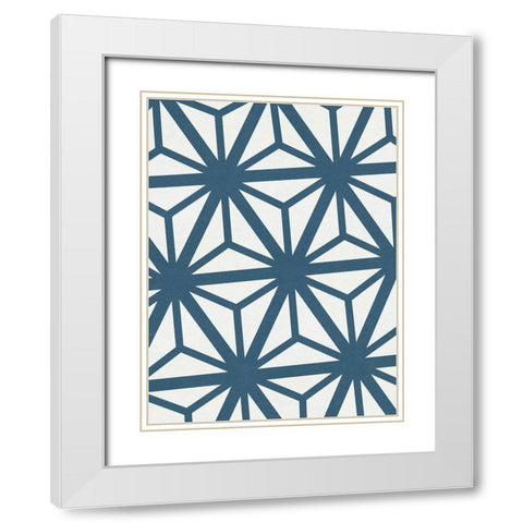 Shibori Pattern III White Modern Wood Framed Art Print with Double Matting by Green, Jacob