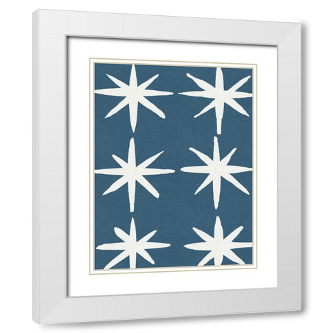 Shibori Pattern IV White Modern Wood Framed Art Print with Double Matting by Green, Jacob
