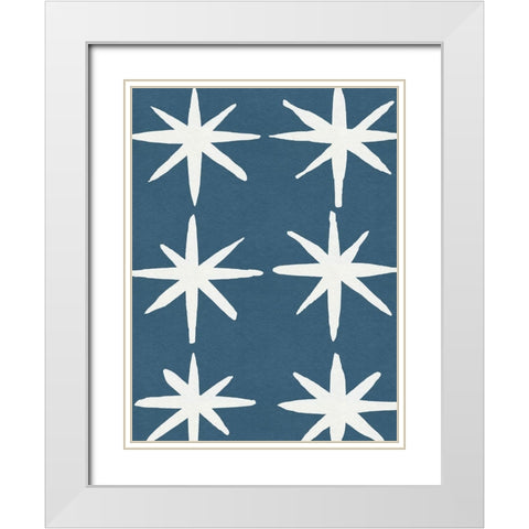 Shibori Pattern IV White Modern Wood Framed Art Print with Double Matting by Green, Jacob