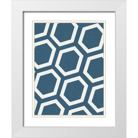 Shibori Pattern V White Modern Wood Framed Art Print with Double Matting by Green, Jacob