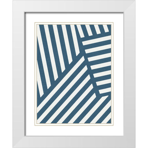 Shibori Pattern VI White Modern Wood Framed Art Print with Double Matting by Green, Jacob