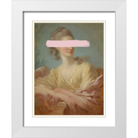 Fragonard Femme I White Modern Wood Framed Art Print with Double Matting by Green, Jacob