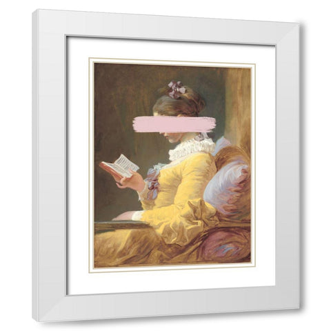 Fragonard Femme II White Modern Wood Framed Art Print with Double Matting by Green, Jacob
