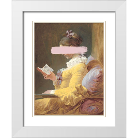 Fragonard Femme II White Modern Wood Framed Art Print with Double Matting by Green, Jacob