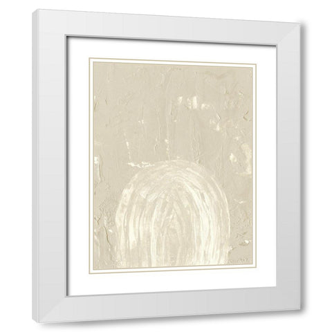 Sandy Arcs I White Modern Wood Framed Art Print with Double Matting by Wang, Melissa