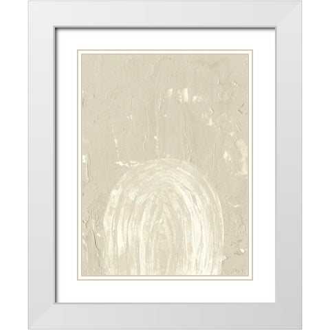 Sandy Arcs I White Modern Wood Framed Art Print with Double Matting by Wang, Melissa