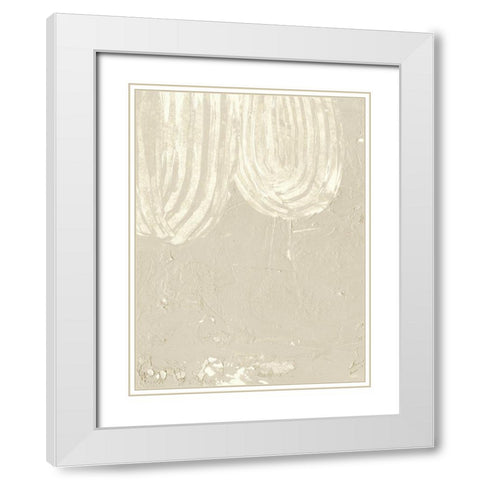 Sandy Arcs II White Modern Wood Framed Art Print with Double Matting by Wang, Melissa