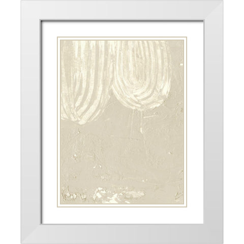 Sandy Arcs II White Modern Wood Framed Art Print with Double Matting by Wang, Melissa