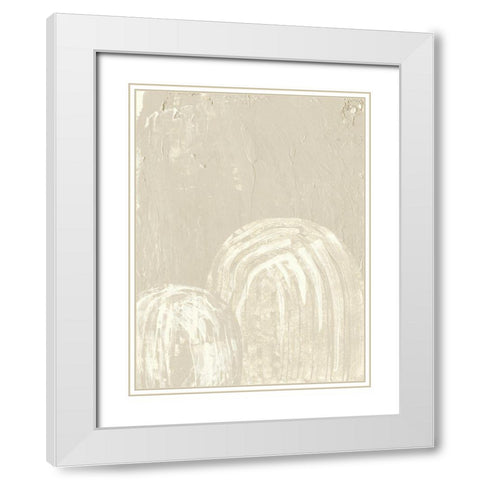 Sandy Arcs III White Modern Wood Framed Art Print with Double Matting by Wang, Melissa