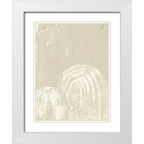 Sandy Arcs III White Modern Wood Framed Art Print with Double Matting by Wang, Melissa