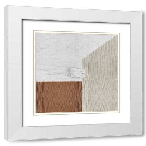 Knitting Pattern V White Modern Wood Framed Art Print with Double Matting by Wang, Melissa