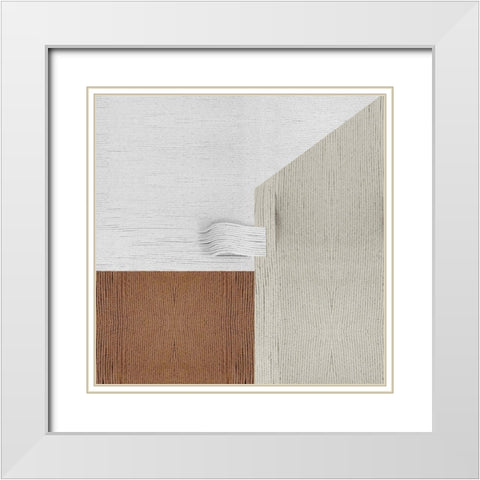 Knitting Pattern V White Modern Wood Framed Art Print with Double Matting by Wang, Melissa