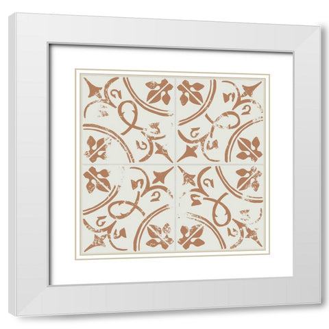 Ceramic Tile I White Modern Wood Framed Art Print with Double Matting by Wang, Melissa