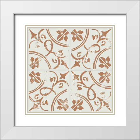 Ceramic Tile I White Modern Wood Framed Art Print with Double Matting by Wang, Melissa