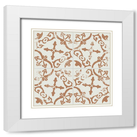 Ceramic Tile II White Modern Wood Framed Art Print with Double Matting by Wang, Melissa