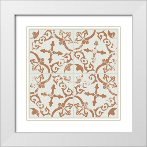 Ceramic Tile II White Modern Wood Framed Art Print with Double Matting by Wang, Melissa