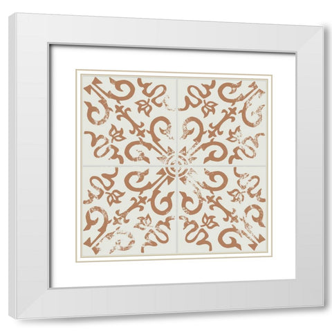 Ceramic Tile III White Modern Wood Framed Art Print with Double Matting by Wang, Melissa