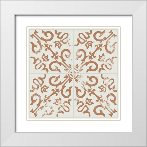 Ceramic Tile III White Modern Wood Framed Art Print with Double Matting by Wang, Melissa