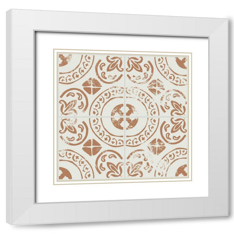 Ceramic Tile IV White Modern Wood Framed Art Print with Double Matting by Wang, Melissa