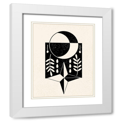 White Moon III White Modern Wood Framed Art Print with Double Matting by Wang, Melissa