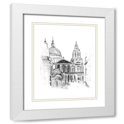 Day Street II White Modern Wood Framed Art Print with Double Matting by Wang, Melissa