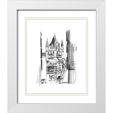 Day Street IV White Modern Wood Framed Art Print with Double Matting by Wang, Melissa