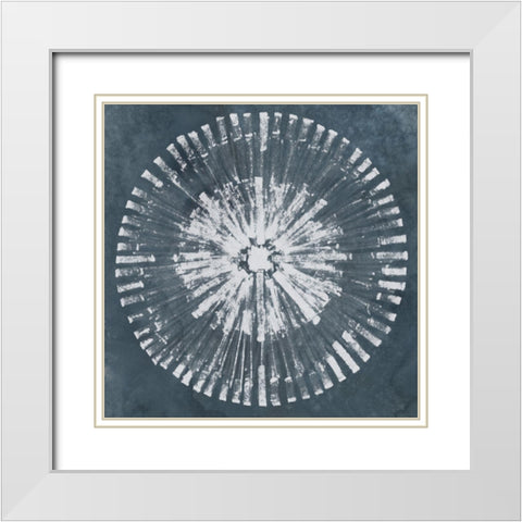 Batik Bullseye I White Modern Wood Framed Art Print with Double Matting by Vess, June Erica