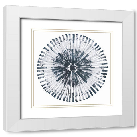 Batik Bullseye II White Modern Wood Framed Art Print with Double Matting by Vess, June Erica