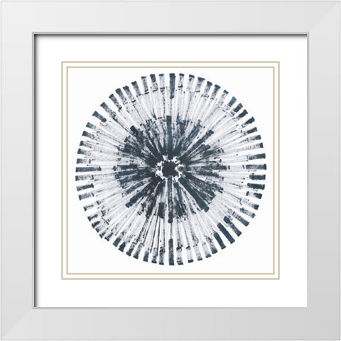 Batik Bullseye II White Modern Wood Framed Art Print with Double Matting by Vess, June Erica
