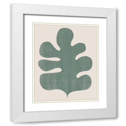 Palm Morph II White Modern Wood Framed Art Print with Double Matting by Vess, June Erica