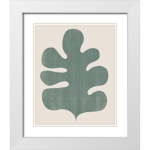 Palm Morph II White Modern Wood Framed Art Print with Double Matting by Vess, June Erica