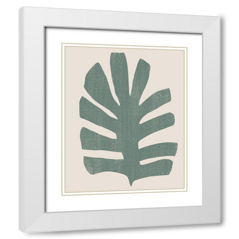 Palm Morph III White Modern Wood Framed Art Print with Double Matting by Vess, June Erica