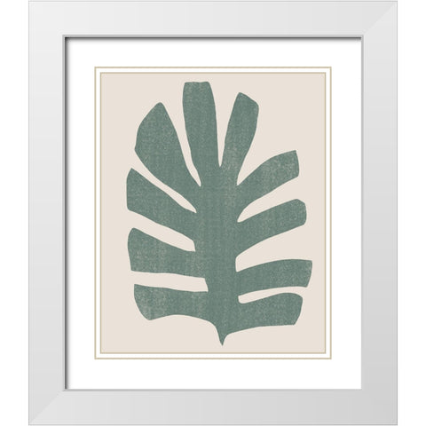 Palm Morph III White Modern Wood Framed Art Print with Double Matting by Vess, June Erica