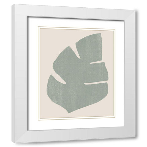 Palm Morph IV White Modern Wood Framed Art Print with Double Matting by Vess, June Erica