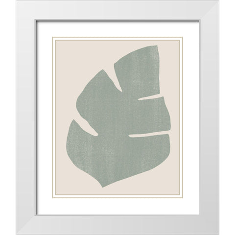 Palm Morph IV White Modern Wood Framed Art Print with Double Matting by Vess, June Erica