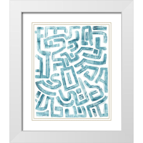 Labyrinth I White Modern Wood Framed Art Print with Double Matting by Vess, June Erica
