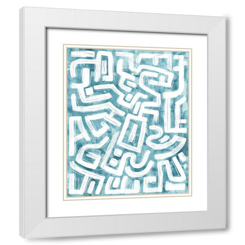 Labyrinth III White Modern Wood Framed Art Print with Double Matting by Vess, June Erica