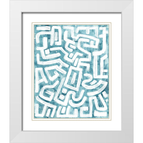 Labyrinth III White Modern Wood Framed Art Print with Double Matting by Vess, June Erica