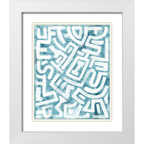 Labyrinth IV White Modern Wood Framed Art Print with Double Matting by Vess, June Erica