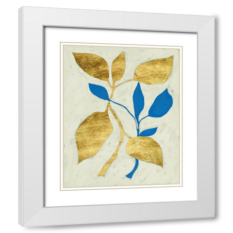 Gilt Tropic V White Modern Wood Framed Art Print with Double Matting by Zarris, Chariklia