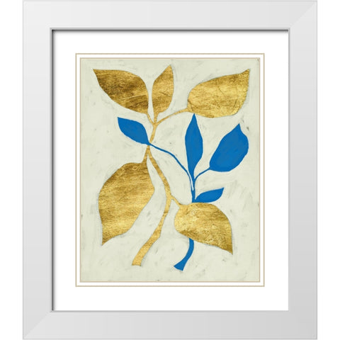 Gilt Tropic V White Modern Wood Framed Art Print with Double Matting by Zarris, Chariklia