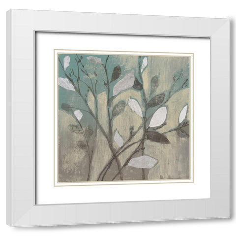 Silver And Spa I White Modern Wood Framed Art Print with Double Matting by Goldberger, Jennifer