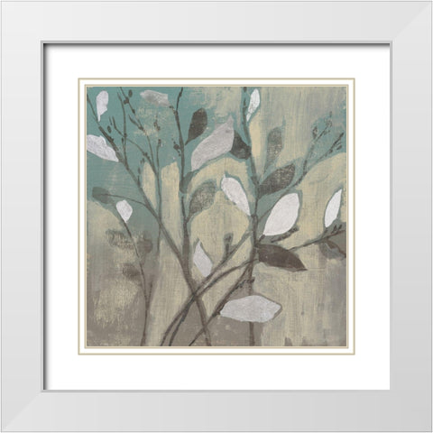 Silver And Spa I White Modern Wood Framed Art Print with Double Matting by Goldberger, Jennifer